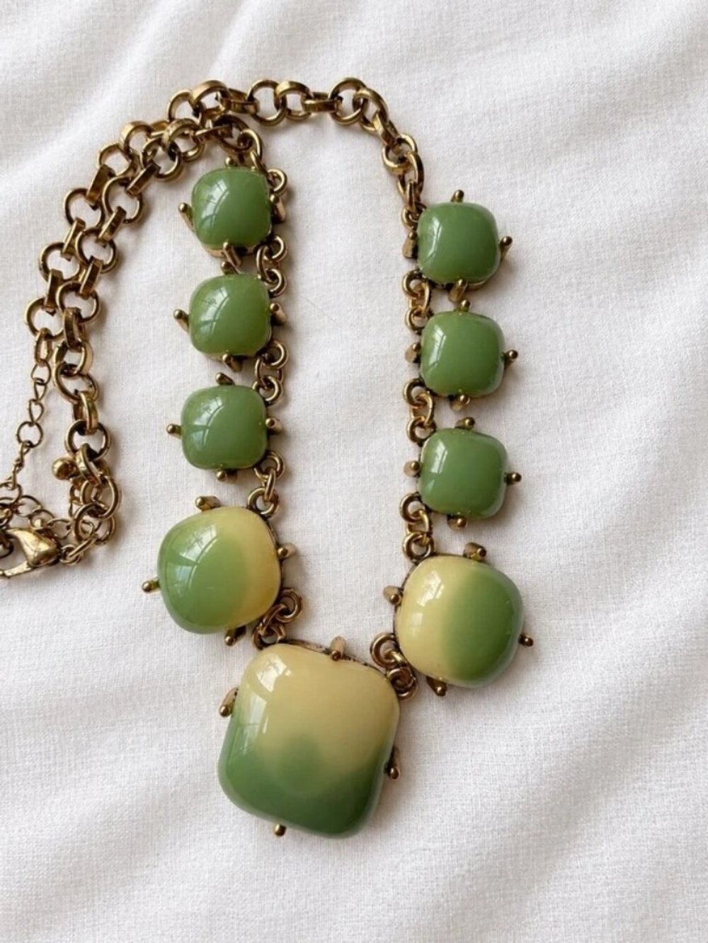 Vintage Green Ombré Statement Necklace - Picture 6 of 7
